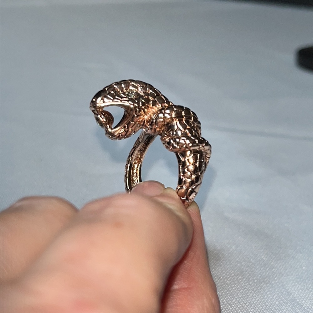 Wildfox snake ring rose gold plated size 8
